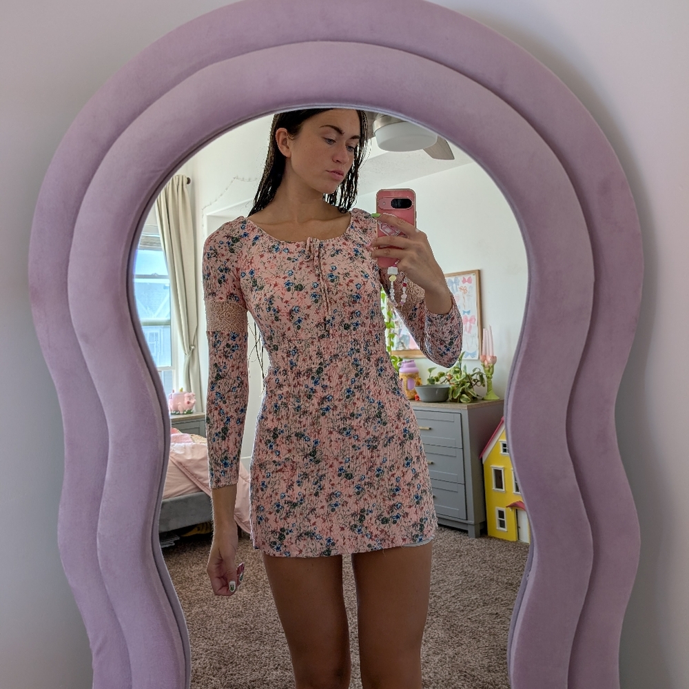Princess Vera Wang Pink Floral Dress Size Small
